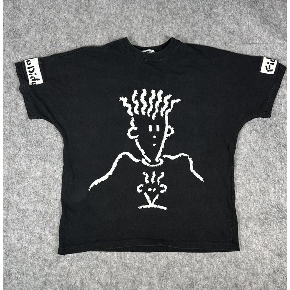Vintage Fido Dido cartoon Grail Tee Streetwear T-Shirt Sz Large Black  Original